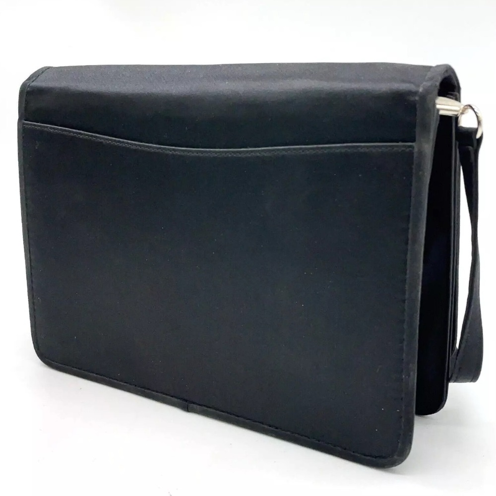 Authentic Gucci Vintage Satin Black Ribbon Rhinestone Shoulder Bag - Picture 3 of 17